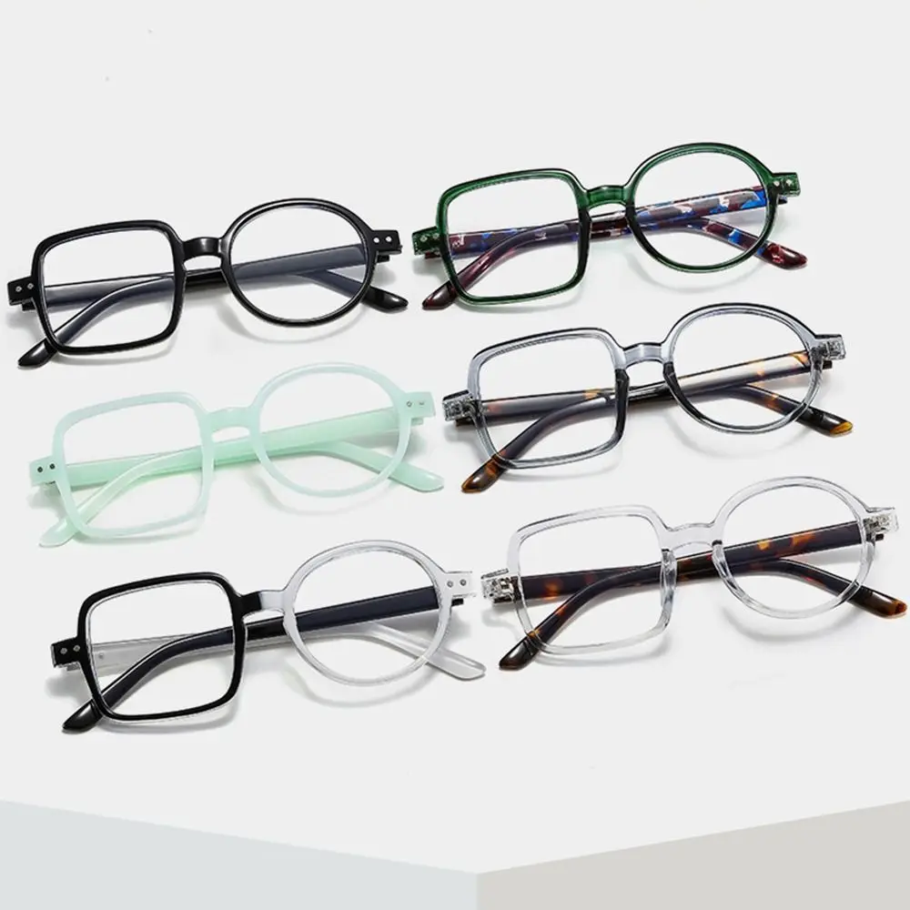 Vintage asymetryczne okrągłe i kwadratowe okulary Oversized 2023 New Fashion damskie męskie okulary ramka do okularów