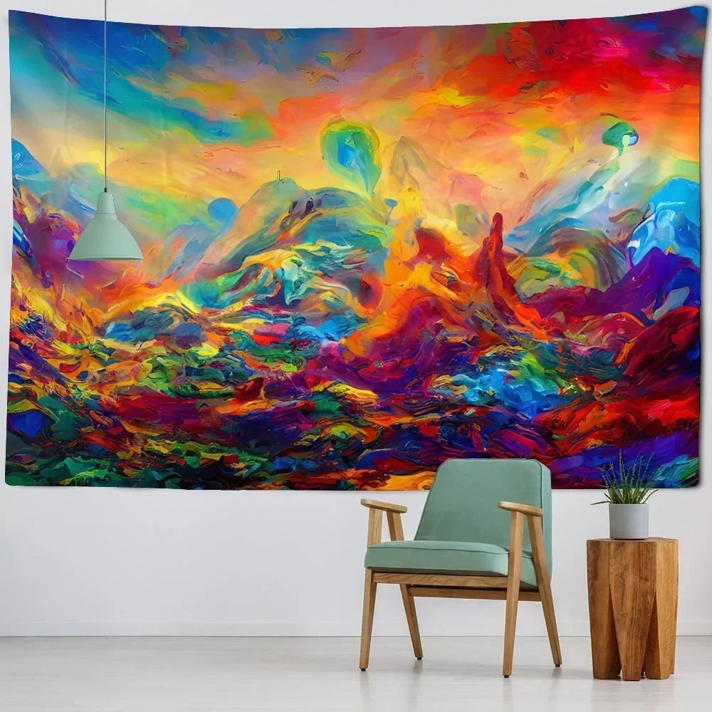 Starry landscape tapestry, dreamy home decoration, wall hanging, Bohemian hippie wall decoration, picnic mattress, bed sheet