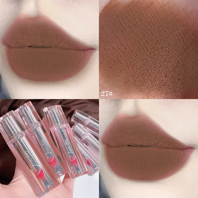 thumbnail image 1 of Retro Red Brown Tone Lipstick Mousse Matte Lip Mud Velvet Lip Glaze Non-Stick Cup Lipgloss Makeup Lip Tint Beauty Cosmetic, 1 of 5