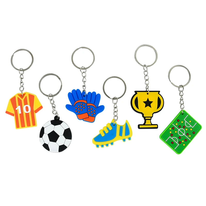 6/12Pcs Fußball Thema Schlüsselanhänger Kinder Sport Fußball Geburtstag Party Favors Goodie Pinata Füllstoffe Spielzeug Silikon Rucksack Anhänger – Detail 7