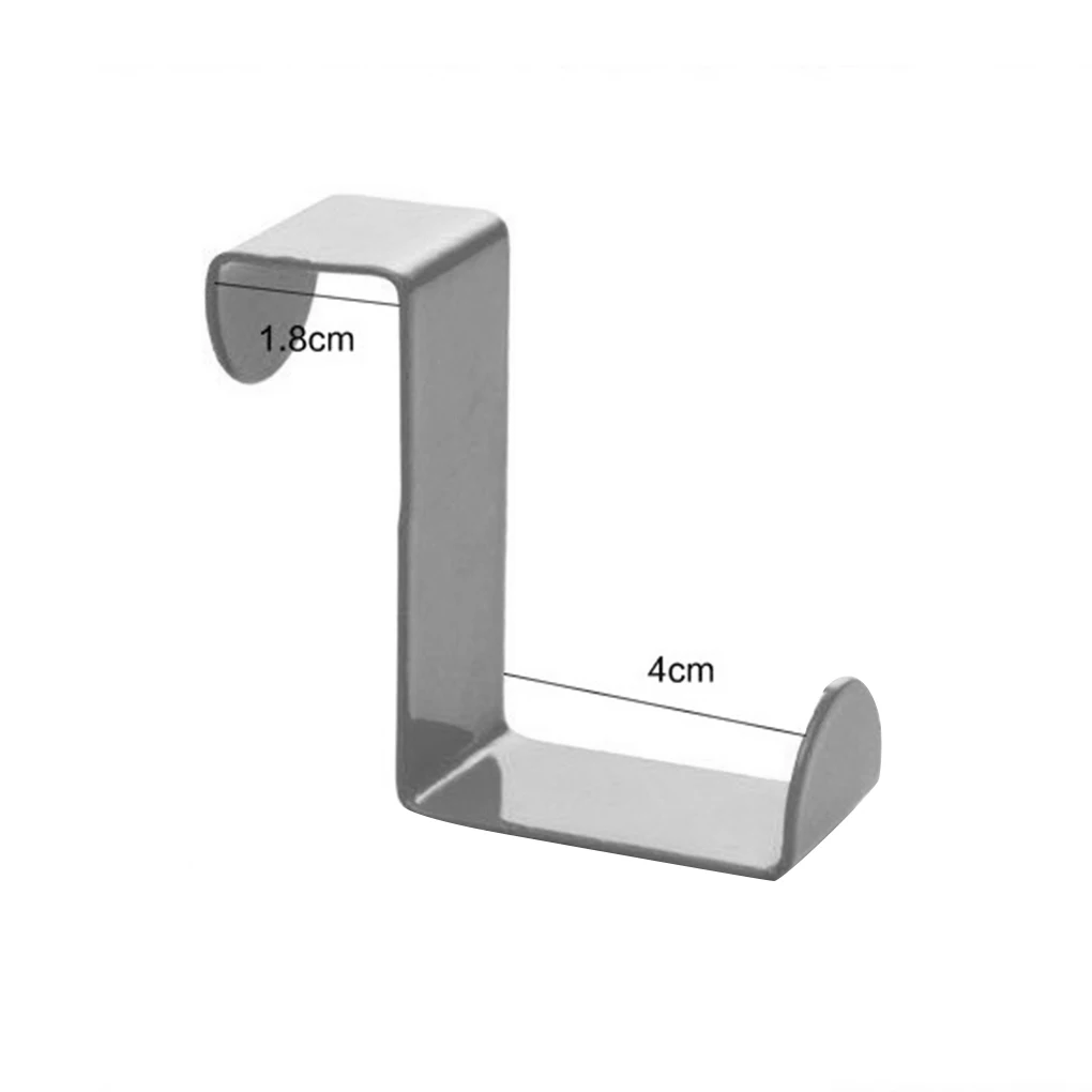 Over Door Hooks Stainless Steel Cabinet Drawer Hanging Hooks Office Kitchen Towel Coat Hanger 2PCS/SET