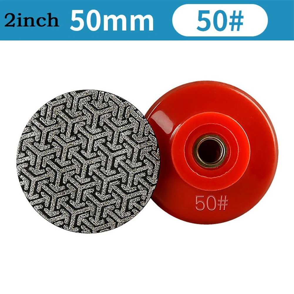 1PC 2\'\' 50mm Electroplated Diamond Polishing Pads Grinding Discs For Tile Glass Concrete Stone Sanding Disk Metal Polishing 1pc lot 5 inch 125mm electroplated diamond polishing pad fast removal tile glass concrete stone sanding disk metal polishing