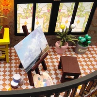 Wooden Doll House 3D Puzzle Assembly Building Model Kit Production Small Room Toys Home Bedroom Decoration With Furniture Light 4