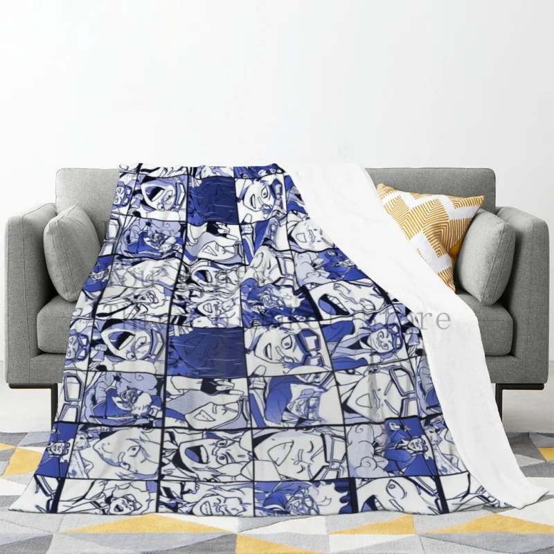 Oboro Shirakumo collage color version Throw Blankets Soft Velvet Blanket Travel Bedding Fleece Blanket 3