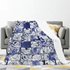 Oboro Shirakumo collage color version Throw Blankets Soft Velvet Blanket Travel Bedding Fleece Blanket 3