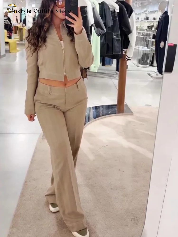 بناطيل كاجوال مجموعة النساء القطن الكتان التلبيب س...