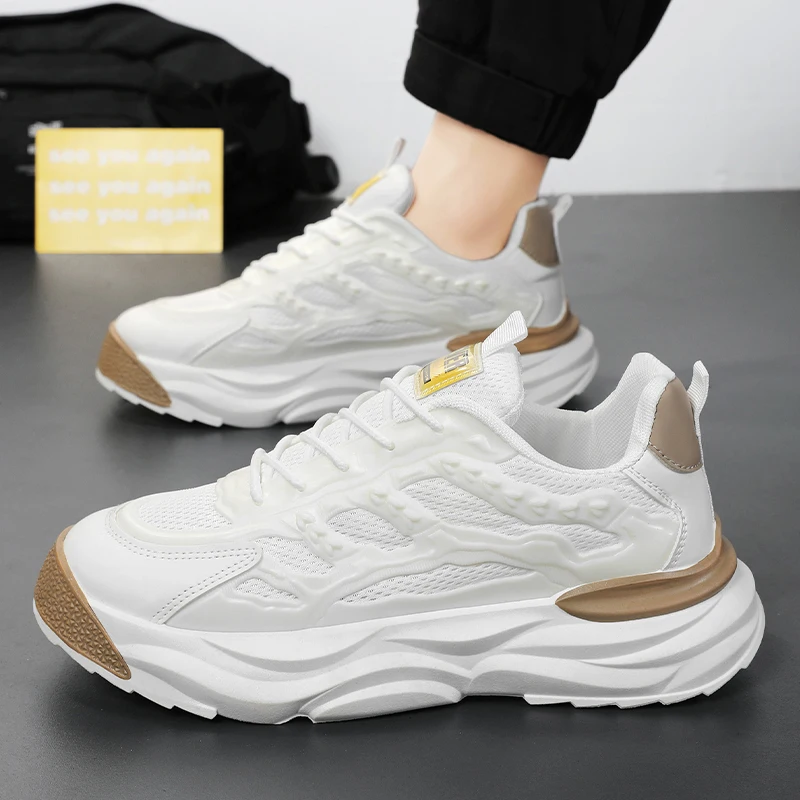 Breathable thick sole mesh casual sports shoes summer men's outdoor comfortable running shoes fashion Versatile students sneaker 3