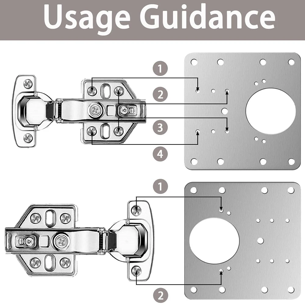 2/4/10pcs Stainless Steel Hinge Plate Cabinet Furniture Drawer Table Hinge Repair Household Hardware Hinge Fixing Plate