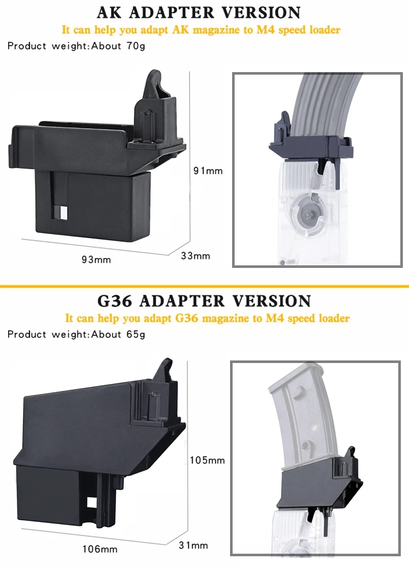 Speed loader g36/ak/mp5/hicap Adapter m4 Speed Loader Inventar ak Vektor Adapter für ak g36 mp5 Holster Magazin Zubehör – Detail 7
