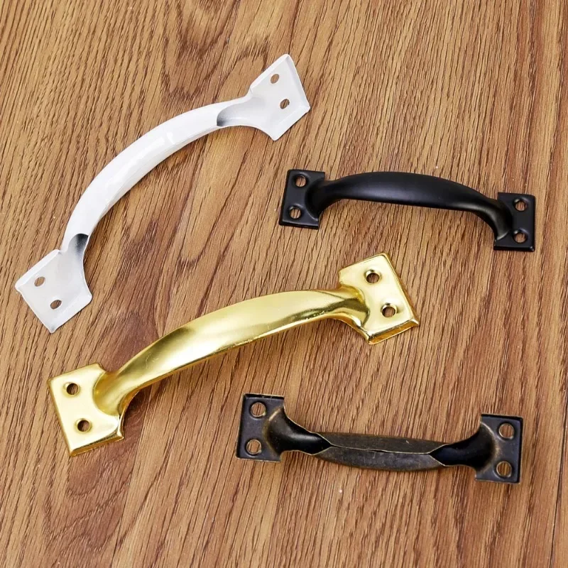Door Handles Cabinet Handles 4/6 Inches Barn Door Handle Iron Pull Handles with Screw Balcony Sliding Door Pulls Heavy Duty Wooden Closet Cupboard Gate Knobs