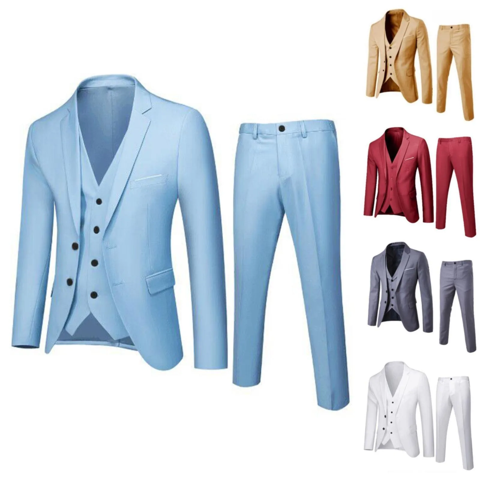 Formal Suit Men&rsquo;s 3 Piece Suit Jacket Vest Pants Patterned Clothes for Men