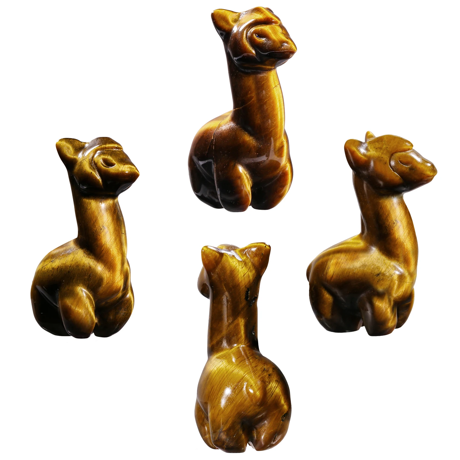 Mini Cute Alpaca Statue Natural Crystal Stone Carving Animal Figurines Healing Gemstone Crafts For Home Decoration 