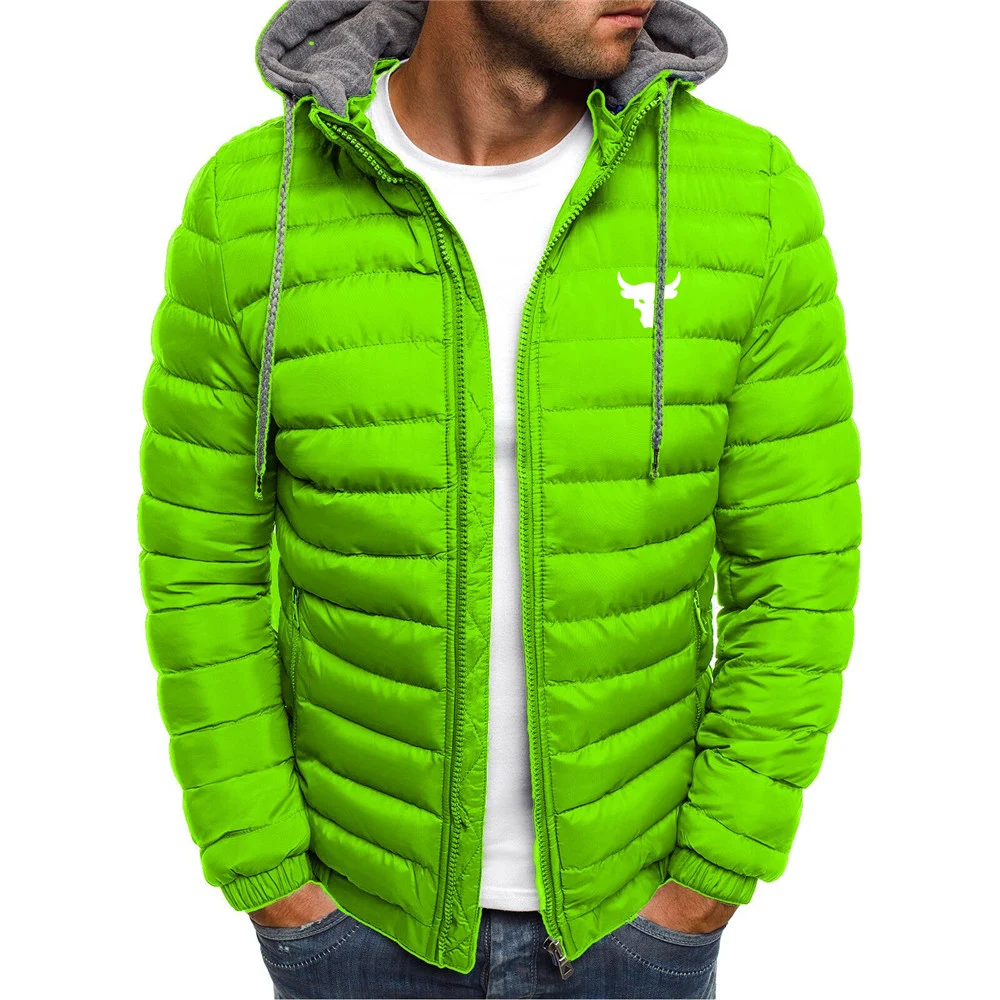 thumbnail image 1 of Chaqueta con capucha acolchada de algodón con estampado de Dwayne Johnson Brahma Bull Tattoo para hombre, cómoda e informal, a la moda, 2024, 1 of 5