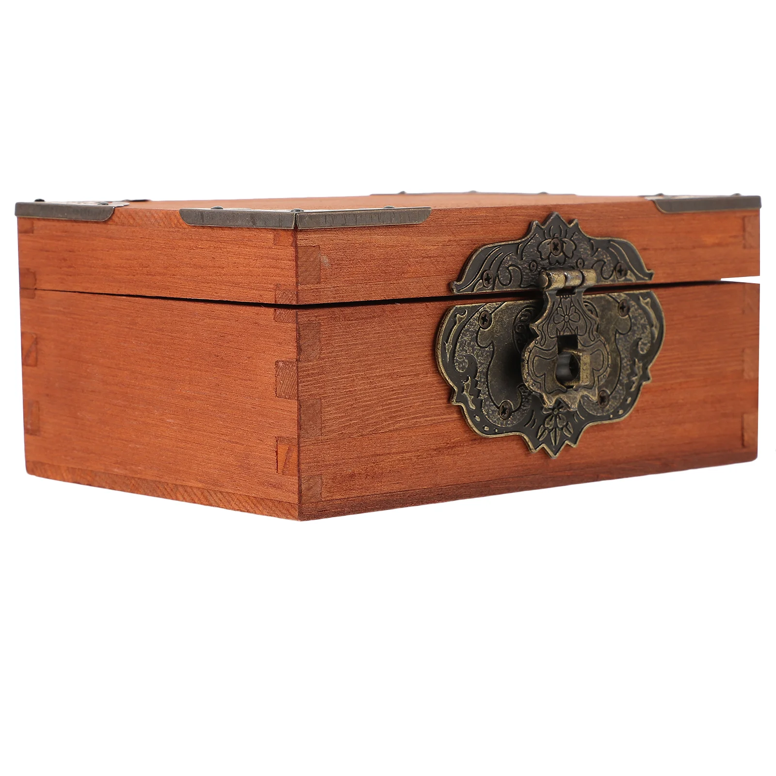 

High Capacity Wooden Gift Box with Lock Square Boxes Lids Zinc Alloy Case for Packaging