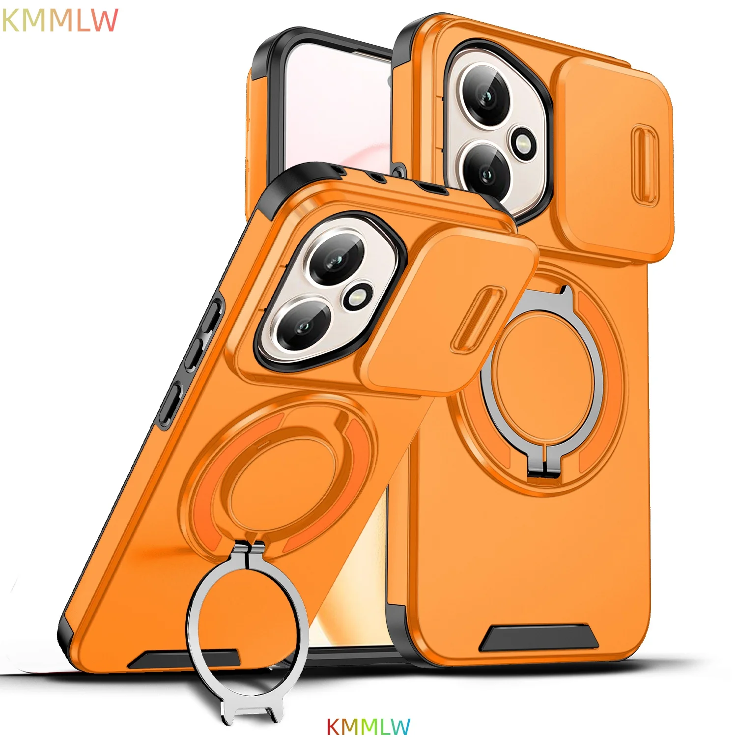 Enhanced Magnetic Stand Phone Case with Slide Camera Protection - Compatible with Honor 400 Lite/Pro