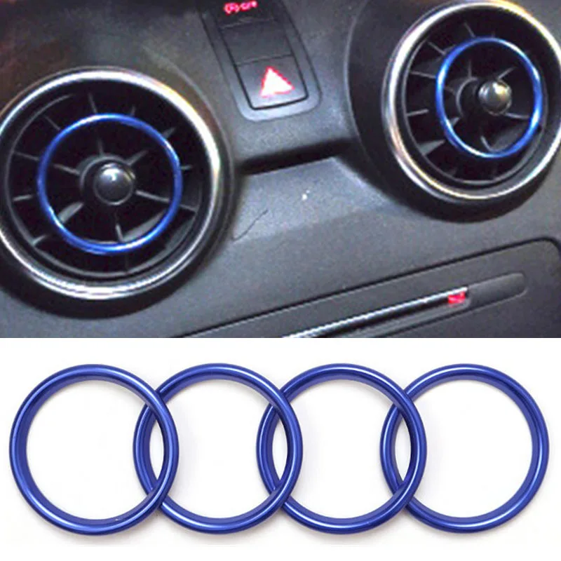 알루미늄 합금 자동차 스타일링 액세서리 계기판 AC 공기 배출구 내부 장식 링 Audi A1 2014-2017