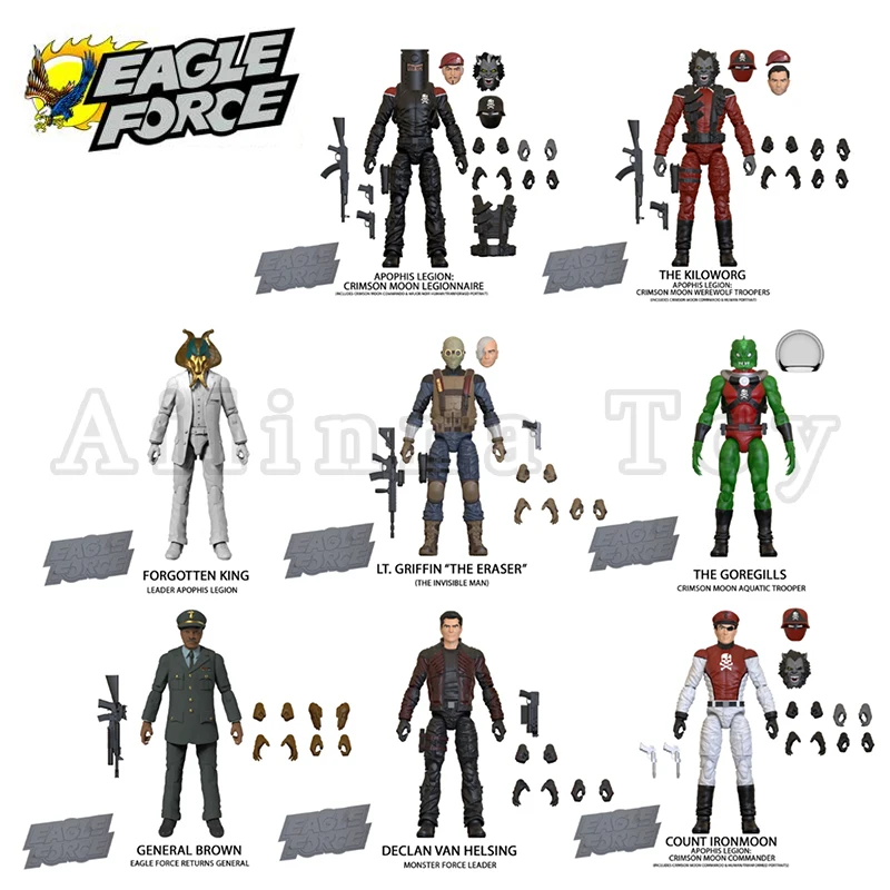 

Экшн-фигурка Eagle Force 1/18 4 дюйма, 40-летняя волна, 5 фигурок аниме, Коллекционная модель для подарка, бесплатная доставка