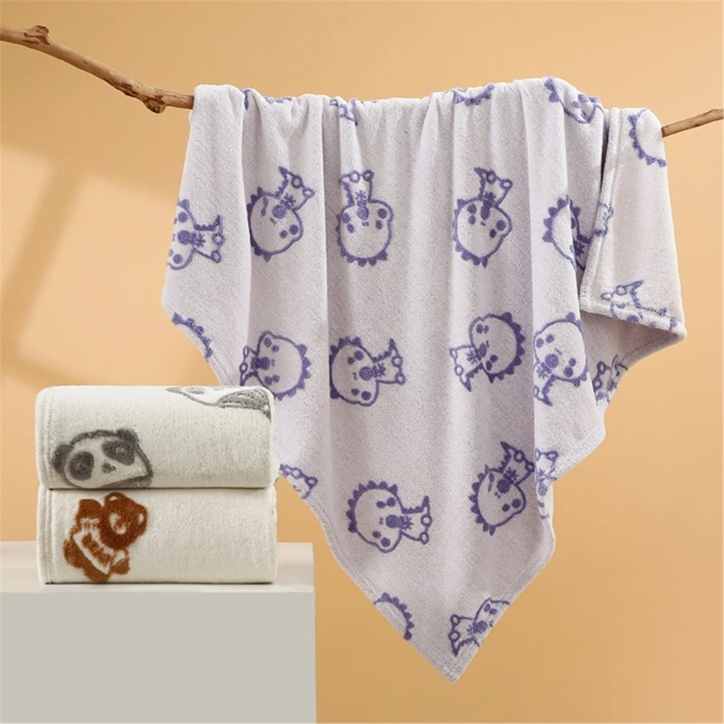 Baby Blanket Pram Blanket with Cartoon Pattern Swaddles Wrap Toddler Quilt Receiving Bath Towel for Newborns