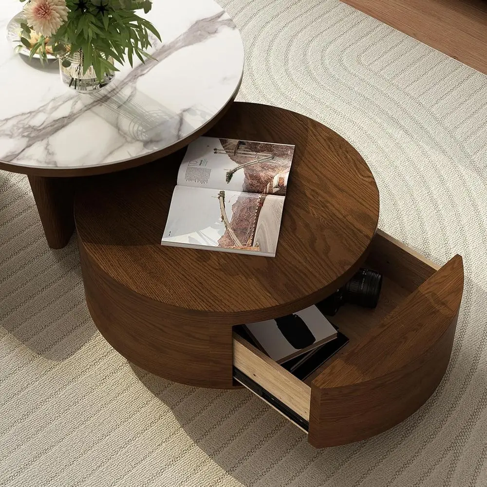 Ensemble de table basse Walnara en marbre - style général
