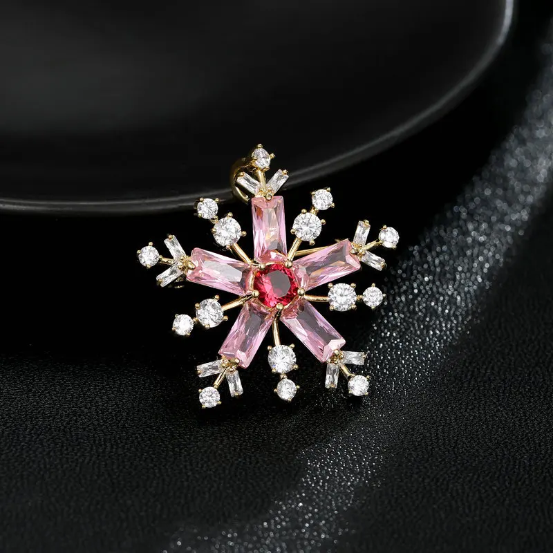 여성용 가디건 핀, 다채로운 큐빅 지르코니아 눈꽃 브로치 선물 맞춤형 다목적 정장 액세서리