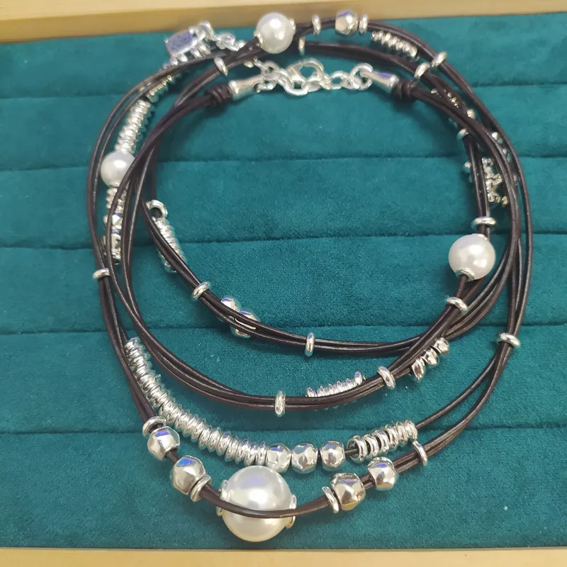 2021 New Stainless steel alloy Silver Color Bead Necklace Can Be Given As A Gift To Women with Free Wholesale Shipping