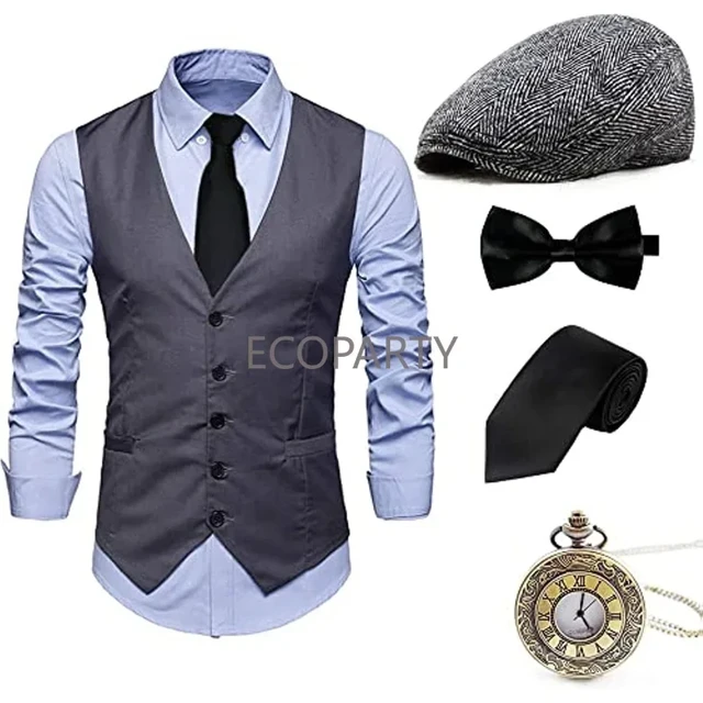 Halloween 1920s Mens Gatsby Gangster Accessories Set Panama Hat Suspender  Bow Tie 20s Great Gatsby Cosplay Accessories - AliExpress