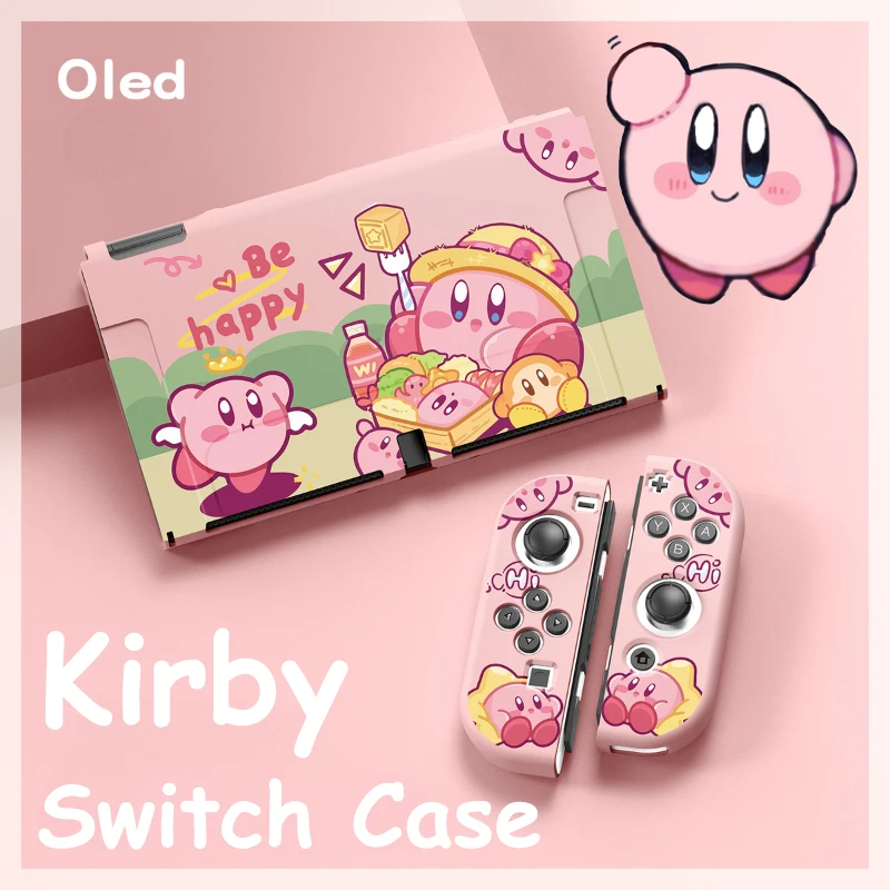 

Kawaii Kirby Nintendo Game Consoles Case NS OLED General Switch Transparent Protective Case Switch Game Console Accessories