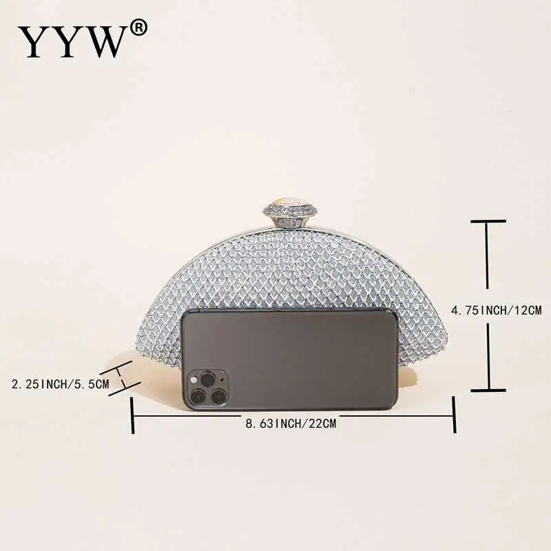 Luxury Diamond Beads Top Handle Women Evening Handbag Bling Rhinestone Oval Pattern Wedding Party Purse Crossbody Shoulder Bag