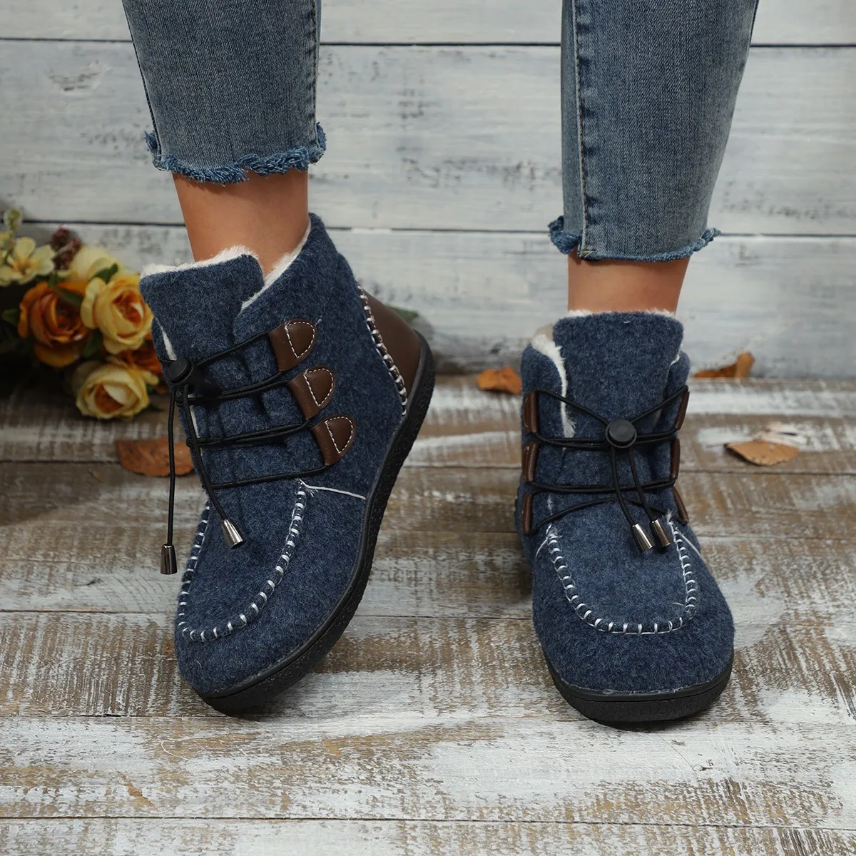 Women Boots Fashion Thickened Fluff Snow Boots Woman Winter Comfort Casual Ankle Boots Outdoor Warm Cotton Platform Shoes