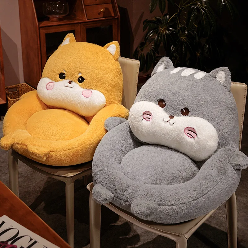 Cartoon Cute Soft Fluffy Animals Sofa Chair Plush Cushion Kawaii Stuffed Bunny Bear Pillow Comfortable Seat Cushion Home Decor