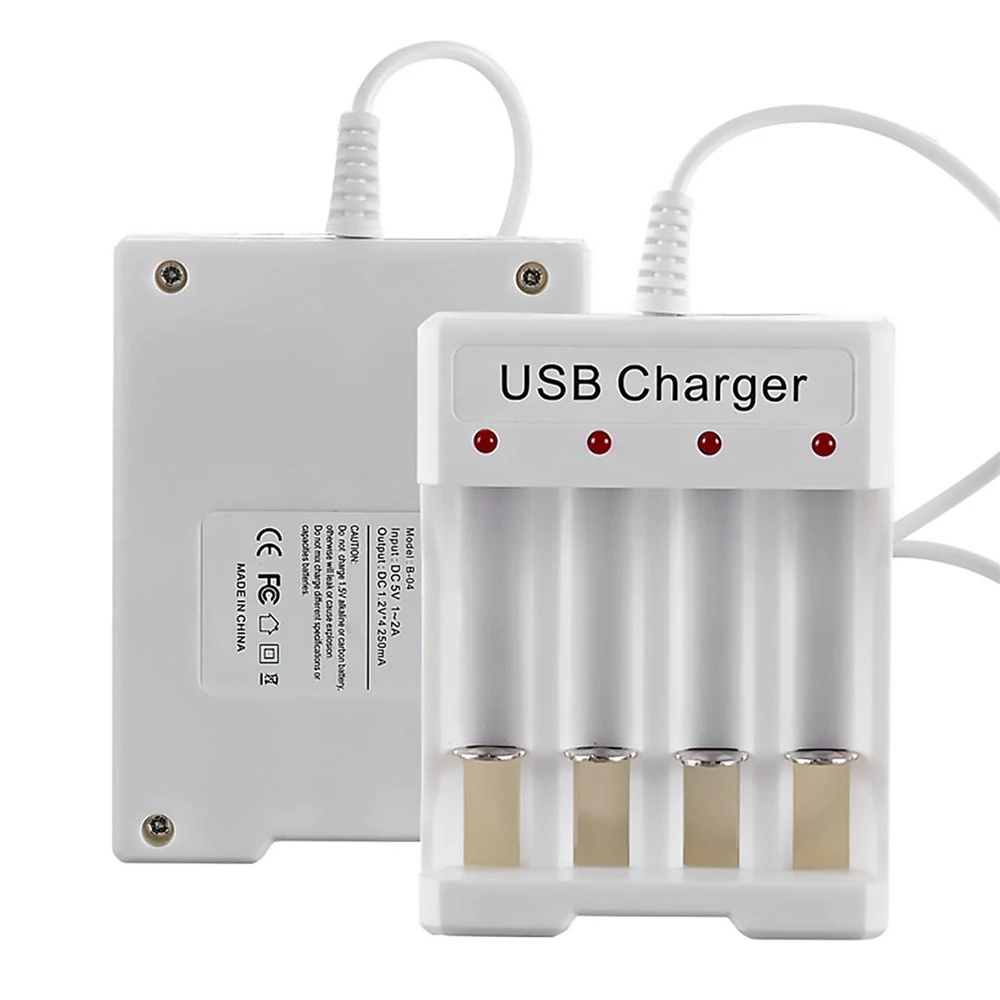 2/3/4 Slot USB Output Battery Charger AA/AAA Battery Quick Charge Rechargeable Charging Tools Adapter