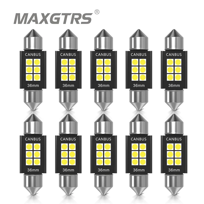 

10x C5w Led CANBUS bulb 12V Festoon C10w Dome Lamp Reading Lamp Car Interior License Plate Light 3030 Chip White Ice Blue