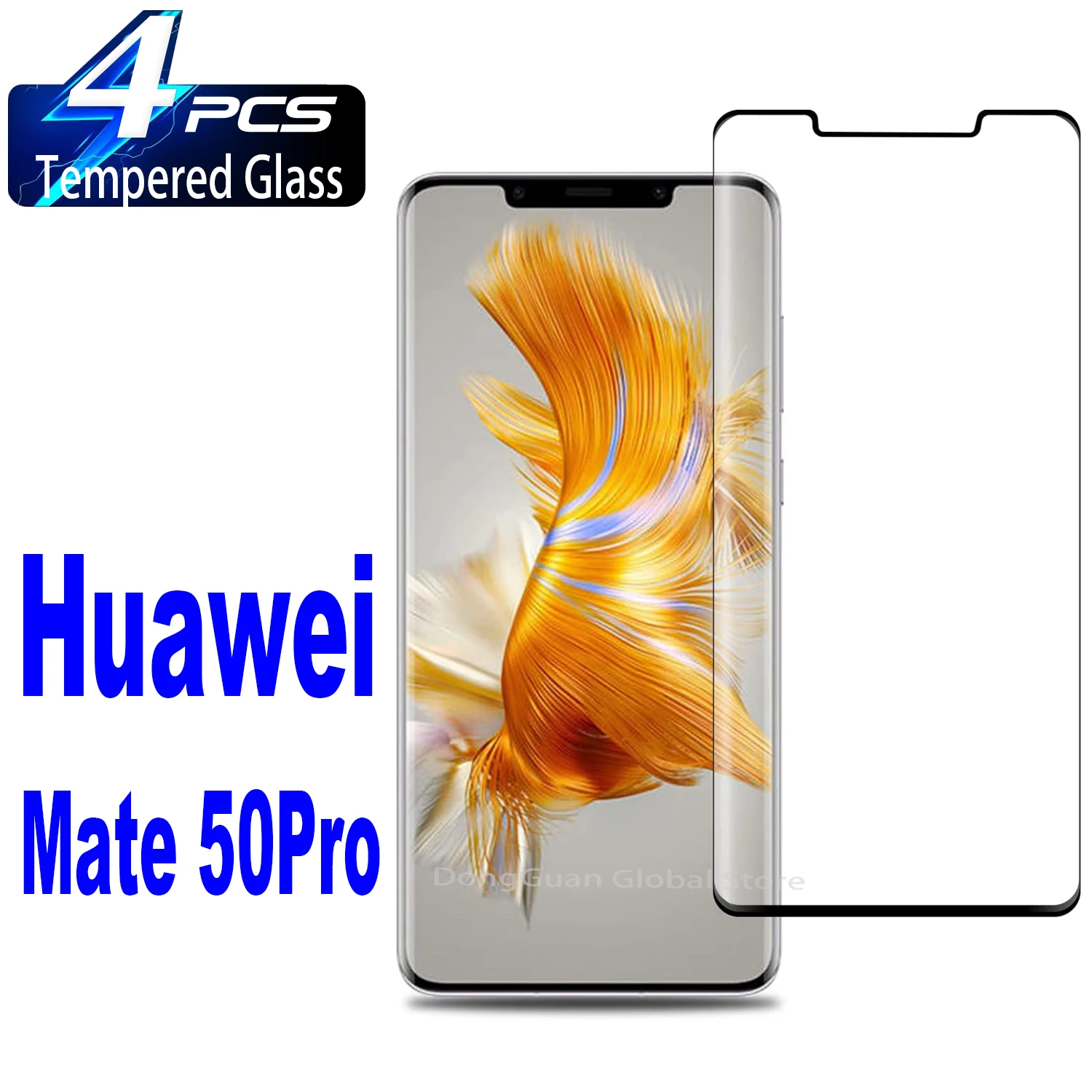 

1-4Pcs Tempered Glass For Huawei Mate 50 Pro Screen Protector Glass Film