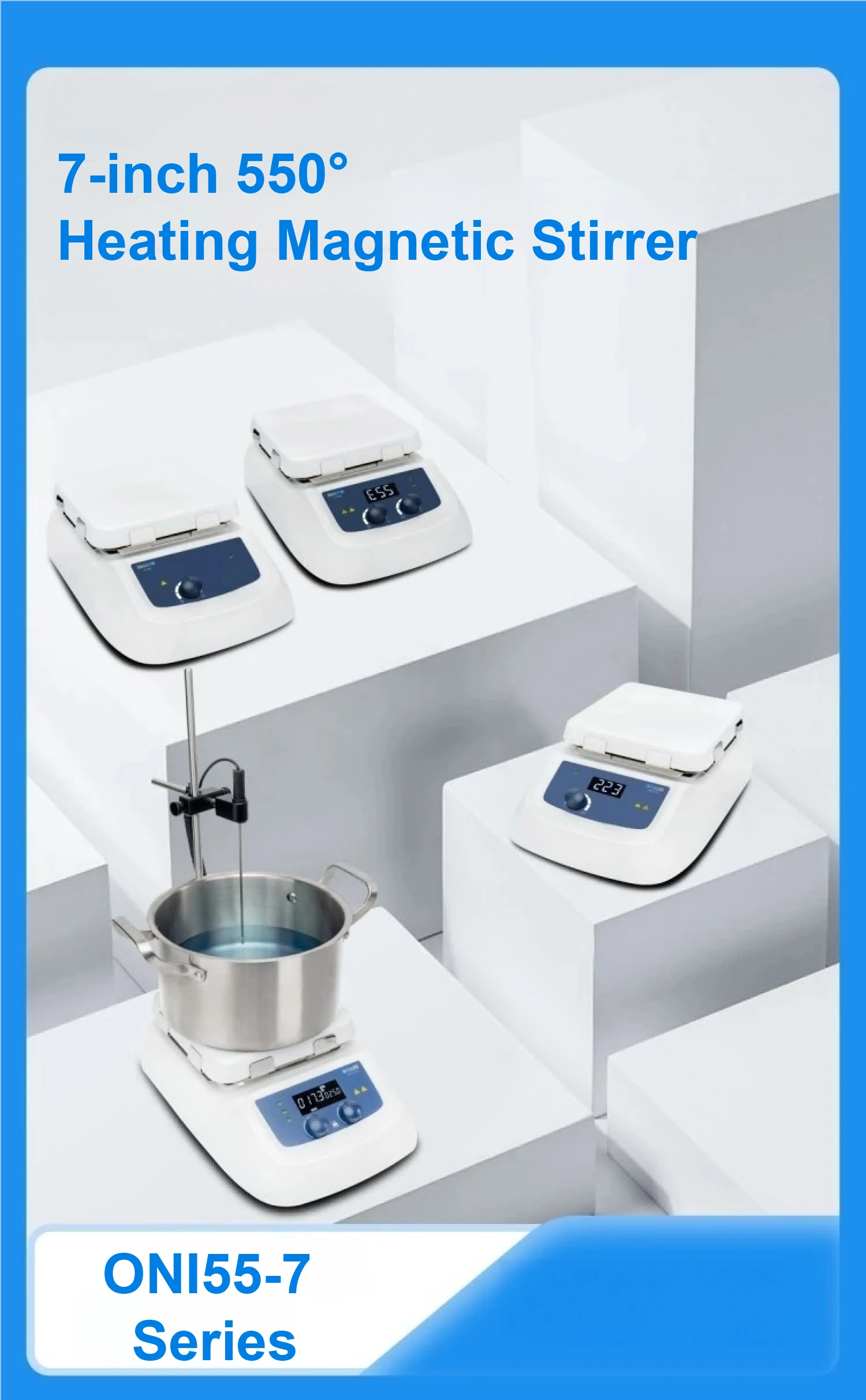 ON155-7 Digital Magnetic Hot Plate Stirrer Heater with Timer 20L Capacity Temper