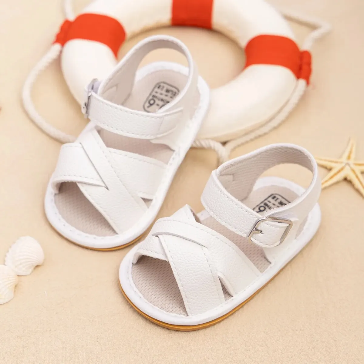 Meckior Newborn Baby Sandals Flats PU Leather Rubber Sole Anti-Slip First Walker Toddler Baby Girl Shoes Summer Infant Shoes kids shoes sandals baby sandals