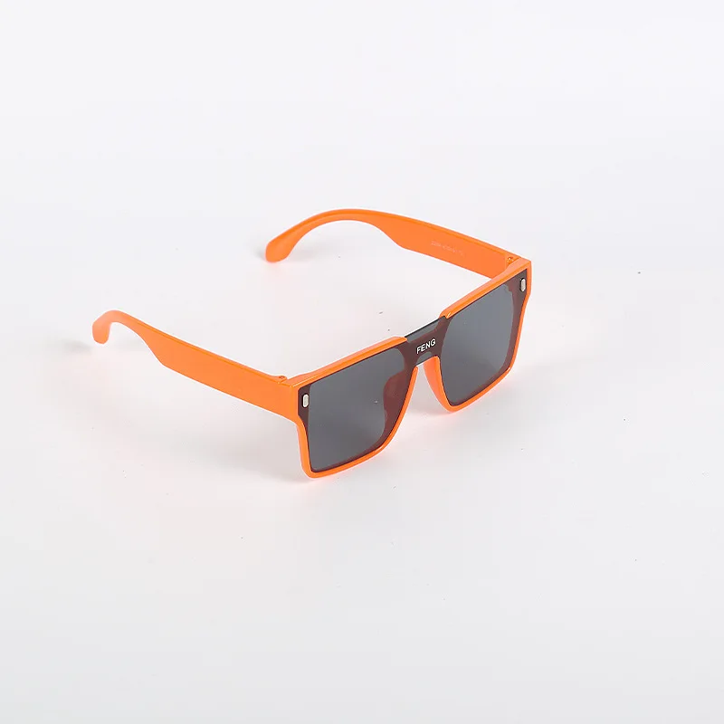 UV Resistant And Cool Styling For Children New Square Connected Large Frame Sunglasses Street Photography