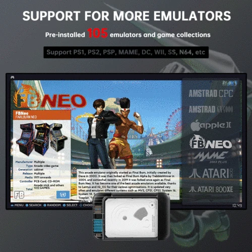 Retrobat 2T 휴대용 외장 게임 HDD, 100000 개 이상의 게임 내장, PSP/PS1/PS2/WII/MAME/DC 레트로 비디오 게임용 105 에뮬레이터 포함 4