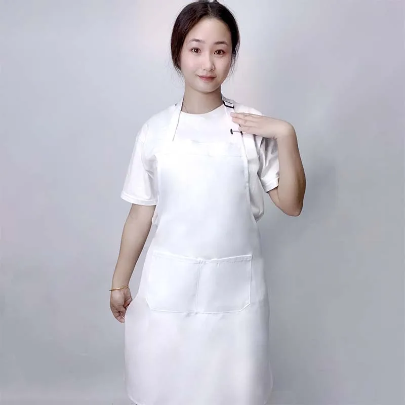 Custom Design Brand Logo Black Unisex Waiter Cooking Restaurant Pocket Printing Adjustable Hanging Neck Men Aprons for Woman 5 S61cf37ce86fa4d219e5040224b0e2aaf1