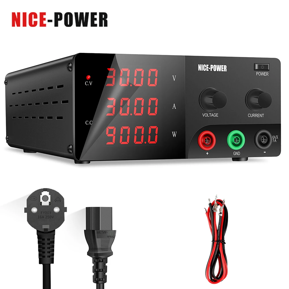 

NICE-POWER 900W 30V 30A 20A 60V 10A 60A Adjustable DC Power Supply 100V 5A Laboratory Switching Source Voltage Regulator AC 220