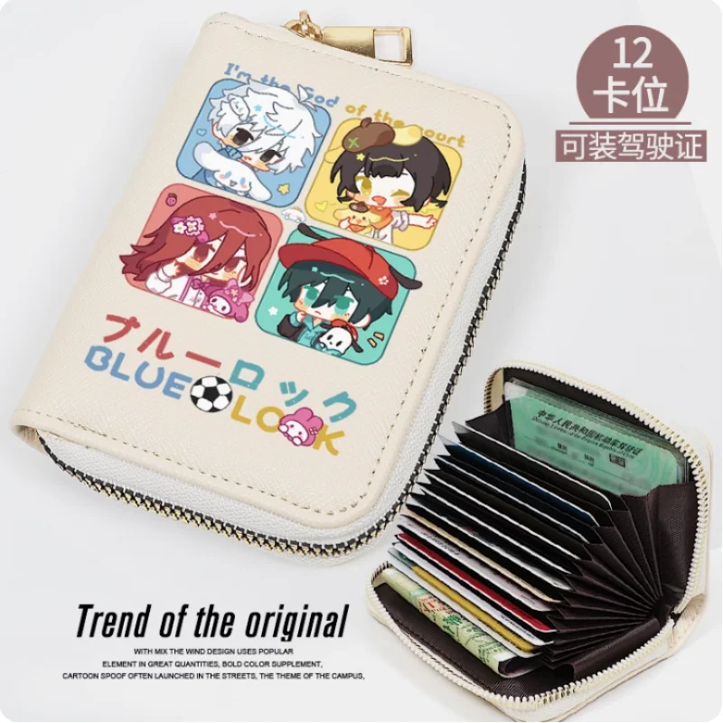 Anime Chigiri Hyoma Blue Lock Fashion Wallet PU Purse Card Coin Zipper Cash Holder Bag Cosplay Gift B1423