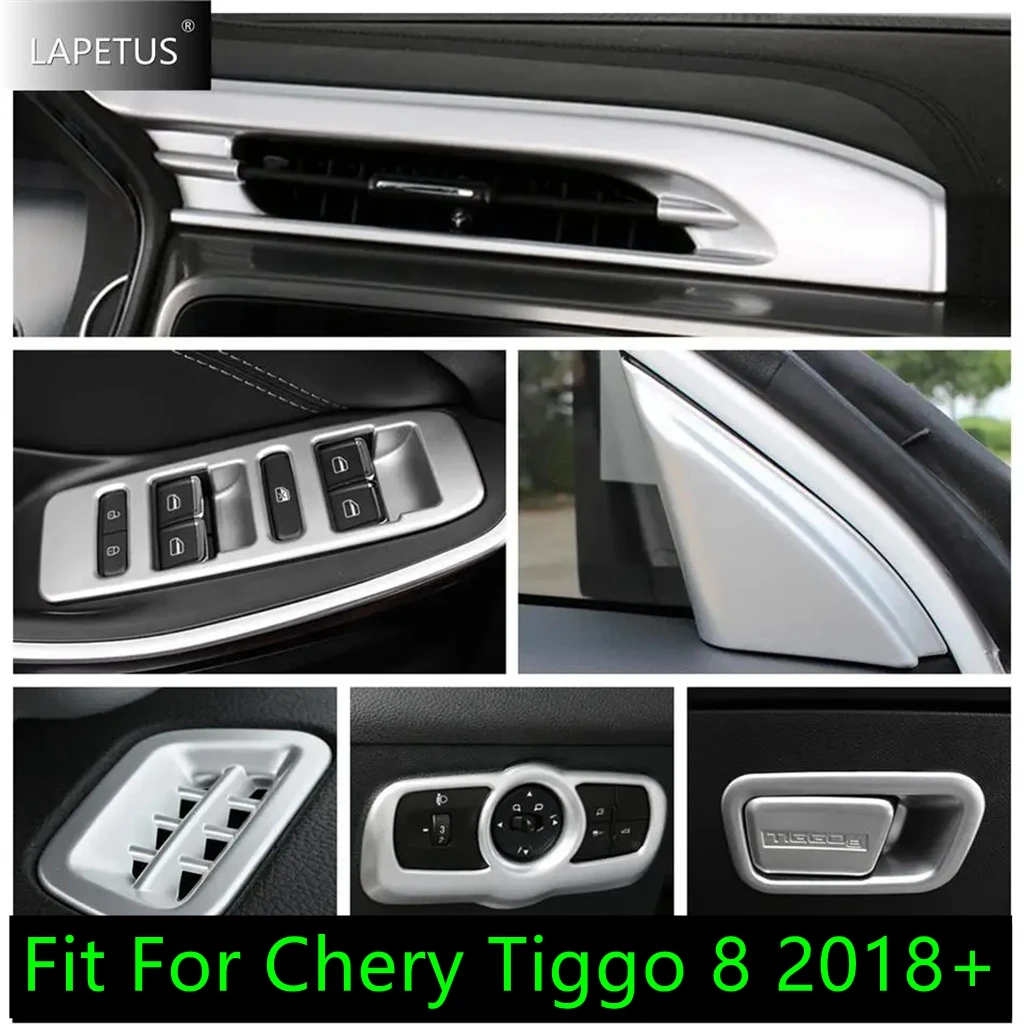 

Matte Head Light / Window Lift Button / Air AC Vent / Glove Storage Box Cover Trim For Chery Tiggo 8 2018 - 2020 Car Accessories