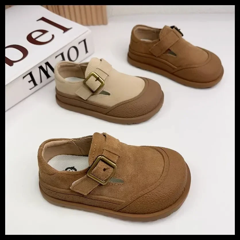Children Shoe Retro Casual Shoes Trendy Boy Leather Shoes Lovely Frosted School Girls Party Dresses Chaussure Enfant Fille