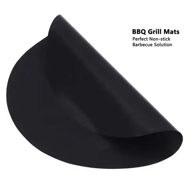 Kerek Barbecue Mat Bbq Grill Reuasble Ptfe Magas Hőmérsékletű Ellenálló Nem Bot Sütéshez - Image 2