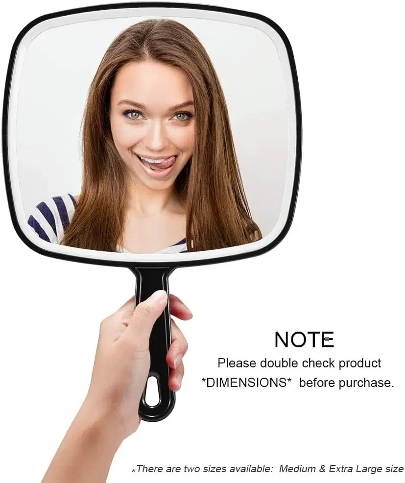 Handheld Mirror Big Mirrors Portable Hand Mirrors with Handle for Barber,Shower,Haircut,Hairdressers,Salon for Women Men