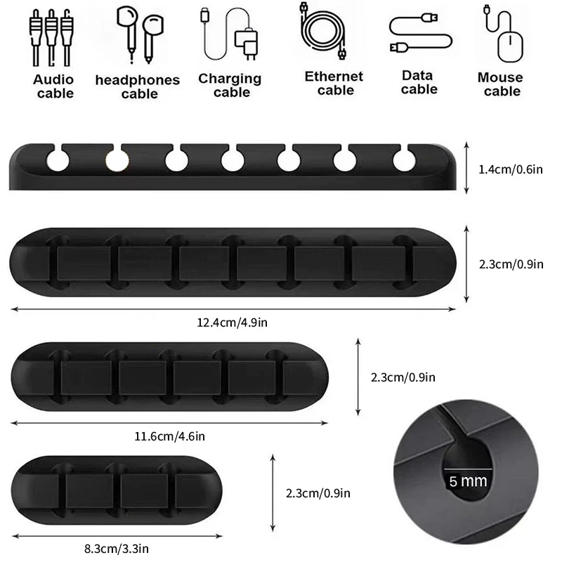 Cable Organizer Cable Organizer Silicone Cable Clips Management Winder Desktop Tidy Manager Mobile phone data cable organizer