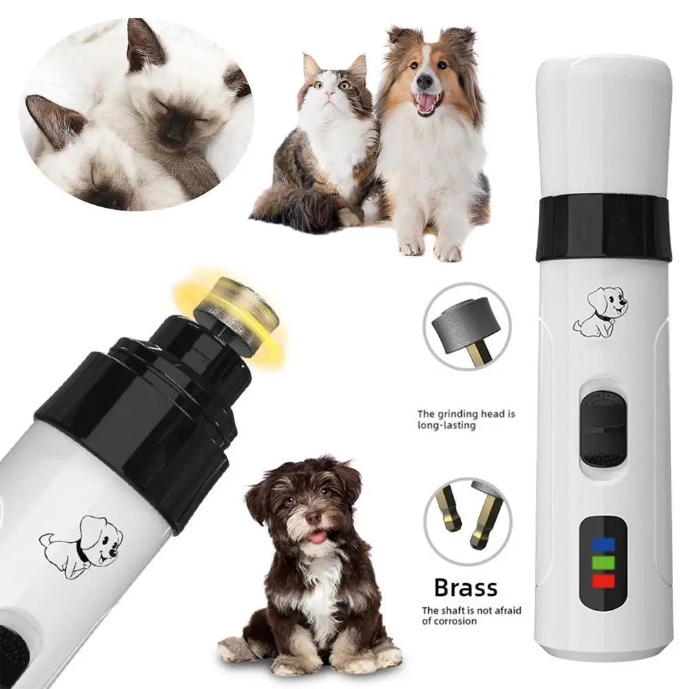 Electric Dog Nail Clippers Rechargeable USB Charging Pet Quiet Cat Paws Nail Grooming For Dog Grinder Trimmer Tool