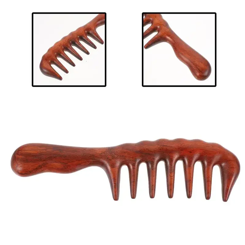 1Pc Meridian Massage Wood Hair Comb Hair Scalp Comb Massage Wide Teeth 19.5X5cm