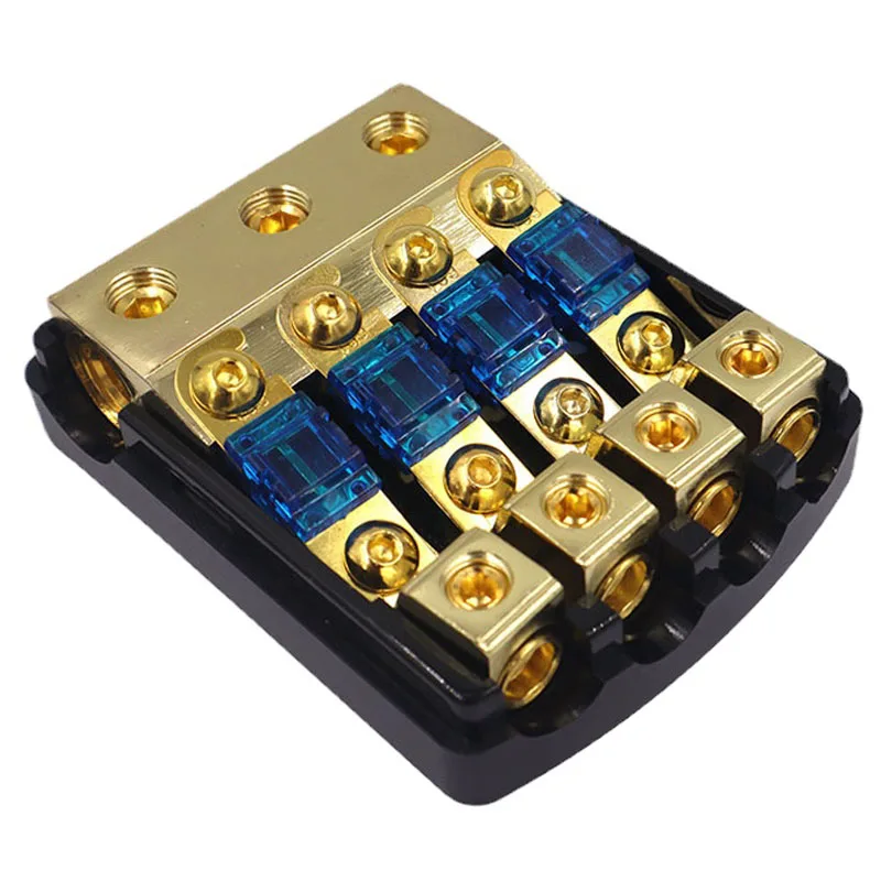 Car Audio Power Splitter Fuse Holder Stereo AFS Style Retrofit Fuse Adapter Junction Box 60A Blade Distribution Block