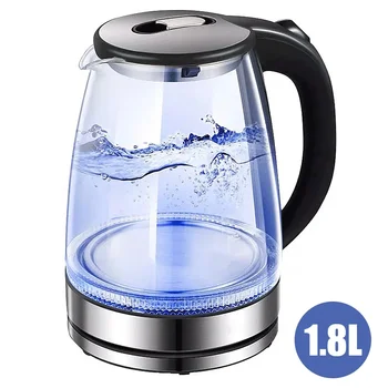1.5 Liter Electric Glass Kettle Borosilicate Transparent Tea Pot Fast Boil Heating Base Water Heater for Home Office Use 1
