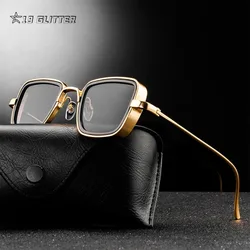 New Men Steampunk Fashion Sunglasses Brand Design Classic Metal Cool Design Shade Glasses Metal Hinge Women UV400 Gafas De Sol